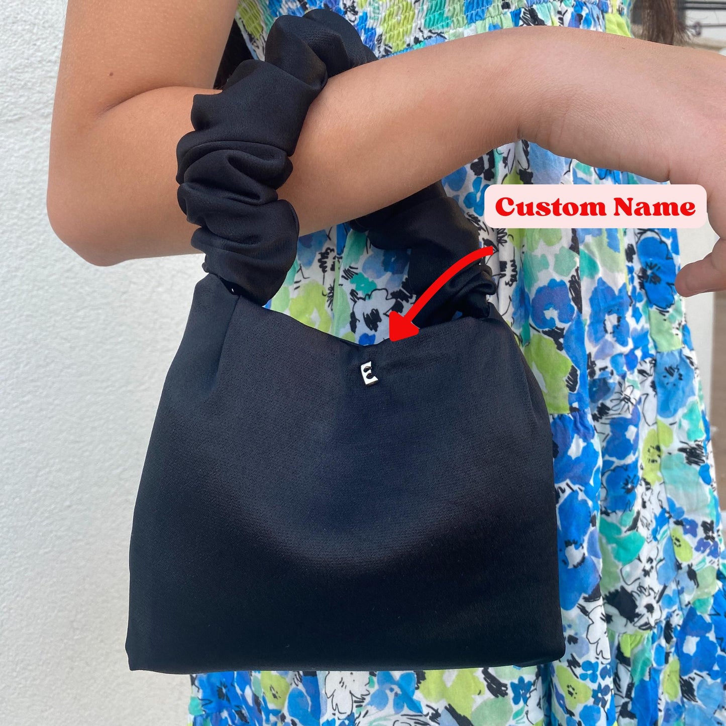 Personalized Satin Evening Bag: Handmade Monogram Clutch, Dinner Bag