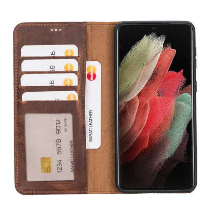 Liluri Samsung Galaxy S21 Plus Detachable Leather Wallet Case