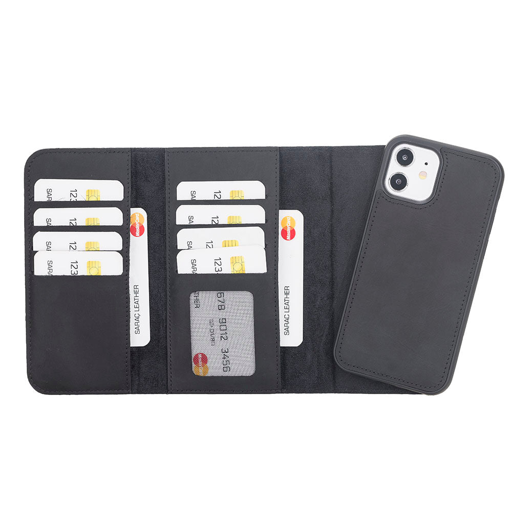 Santa iPhone 12 Mini Leather Detachable Wallet Case