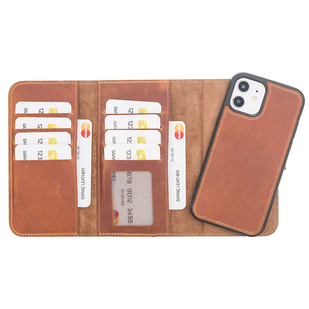 Santa iPhone 12 Mini Leather Detachable Wallet Case