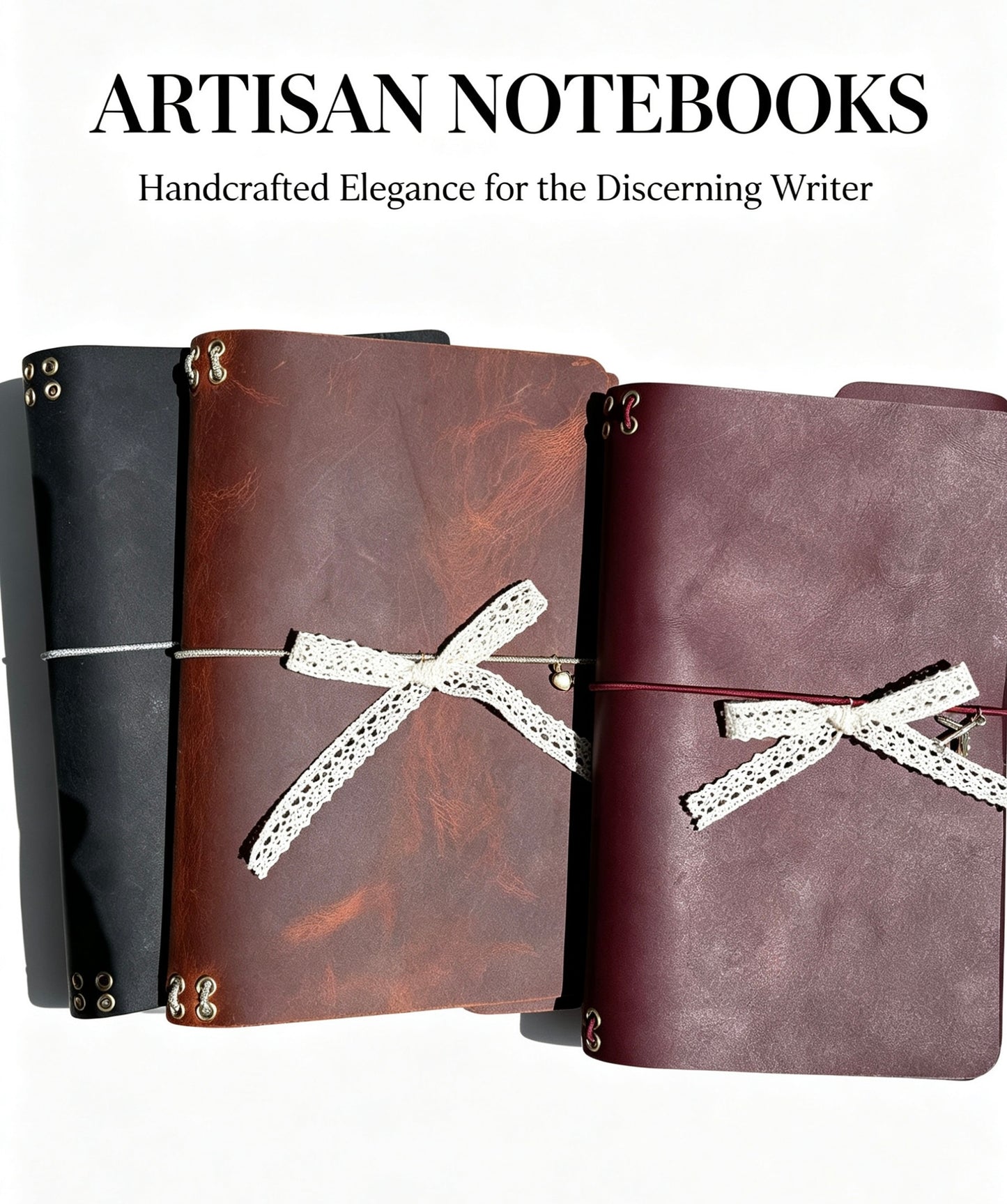 Personalized Burgundy Genuine Leather A5 Journal Cover with Lace Bow, Planner Sleeve, Custom Initials Agenda Bag