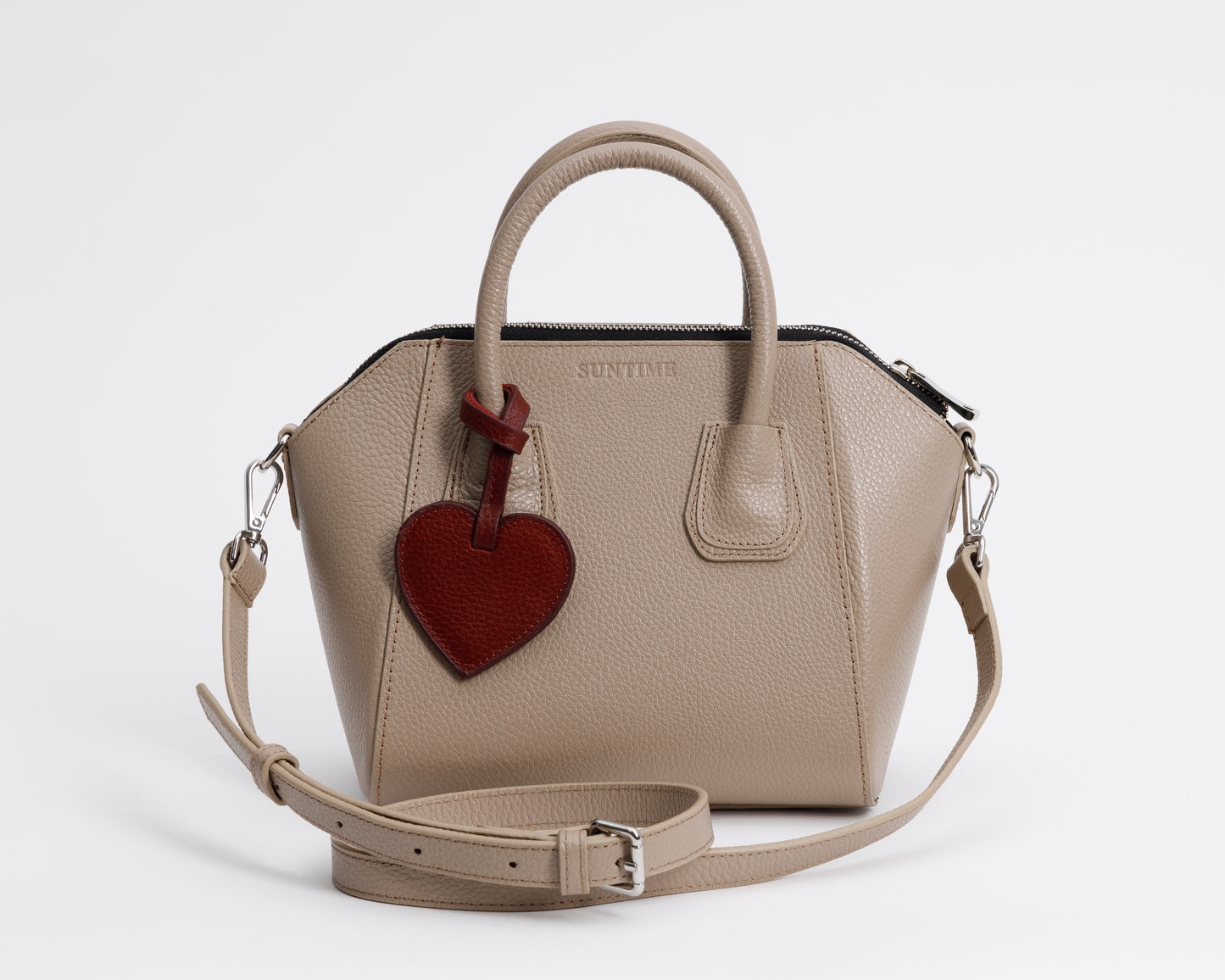Personalized Leather Heart Bag Charm: Custom Initial Bag Accessories, Handmade Genuine Leather Bag Charms
