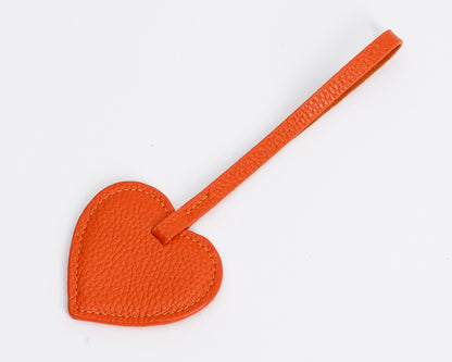 Personalized Leather Heart Bag Charm