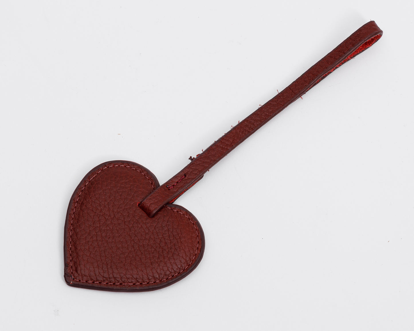 Personalized Leather Heart Bag Charm