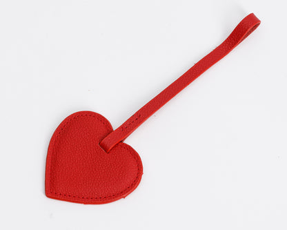 Personalized Leather Heart Bag Charm: Custom Initial Bag Accessories, Handmade Genuine Leather Bag Charms