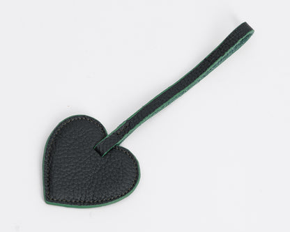 Personalized Leather Heart Bag Charm: Custom Initial Bag Accessories, Handmade Genuine Leather Bag Charms