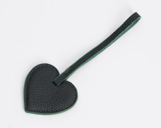 Personalized Leather Heart Bag Charm