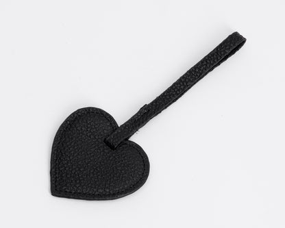 Personalized Leather Heart Bag Charm: Custom Initial Bag Accessories, Handmade Genuine Leather Bag Charms