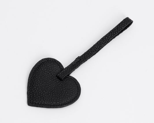 Personalized Leather Heart Bag Charm