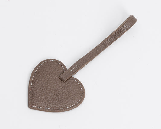 Personalized Leather Heart Bag Charm