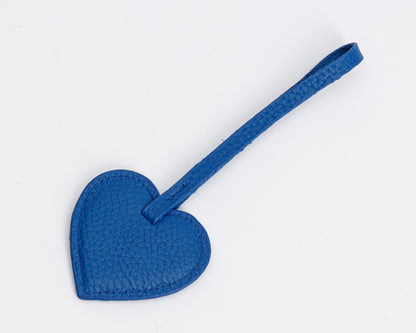 Personalized Leather Heart Bag Charm: Custom Initial Bag Accessories, Handmade Genuine Leather Bag Charms