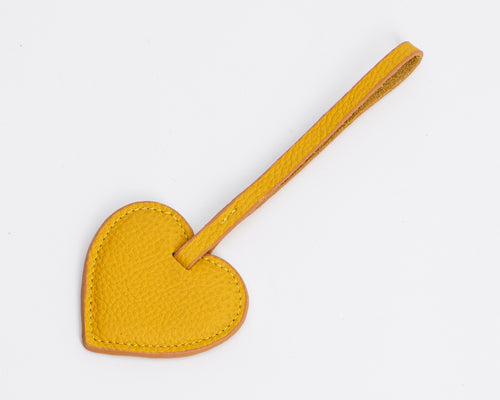 Personalized Leather Heart Bag Charm