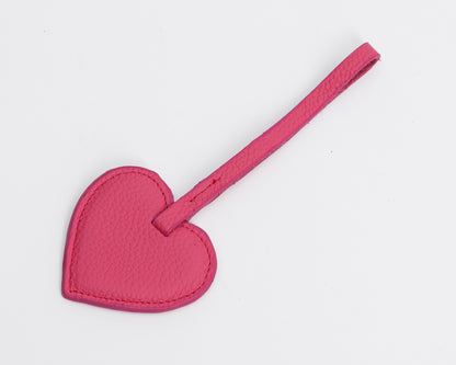 Personalized Leather Heart Bag Charm: Custom Initial Bag Accessories, Handmade Genuine Leather Bag Charms