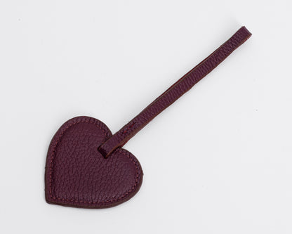 Personalized Leather Heart Bag Charm: Custom Initial Bag Accessories, Handmade Genuine Leather Bag Charms