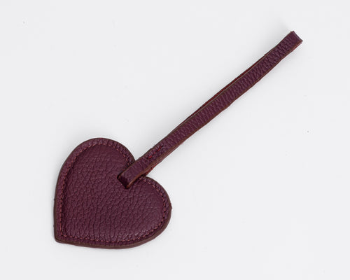 Personalized Leather Heart Bag Charm