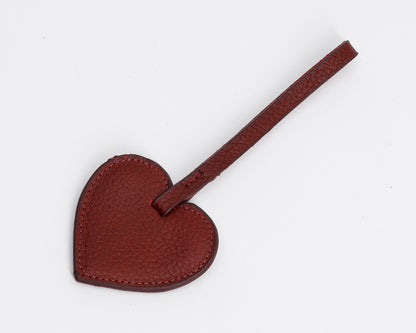 Personalized Leather Heart Bag Charm