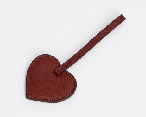 Personalized Leather Heart Bag Charm