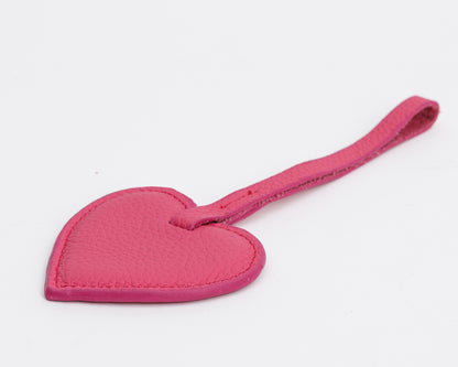 Personalized Leather Heart Bag Charm: Custom Initial Bag Accessories, Handmade Genuine Leather Bag Charms