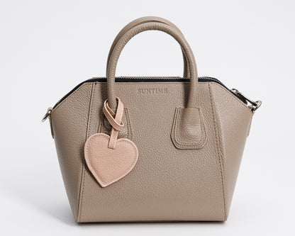 Personalized Leather Heart Bag Charm: Custom Initial Bag Accessories, Handmade Genuine Leather Bag Charms
