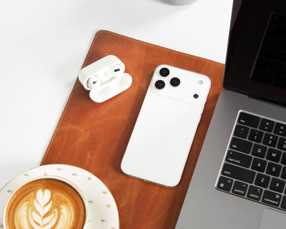 Natural Leather Desk Mat Small