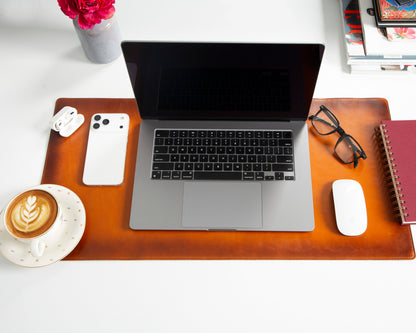 Natural Leather Desk Mat Small