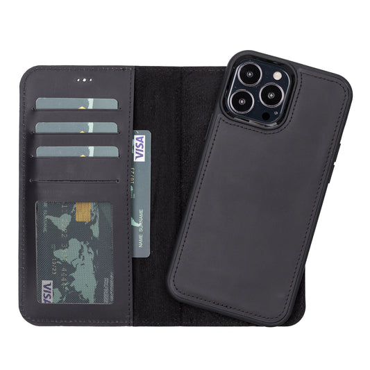 Liluri iPhone 13 Pro Detachable Leather Wallet Case