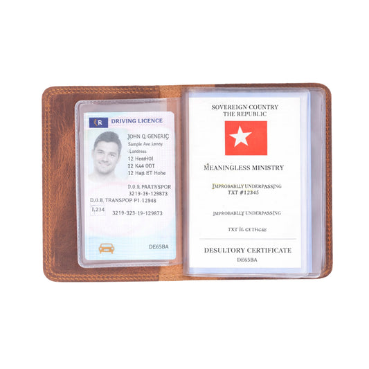 Carvan Leather License Registration Holder