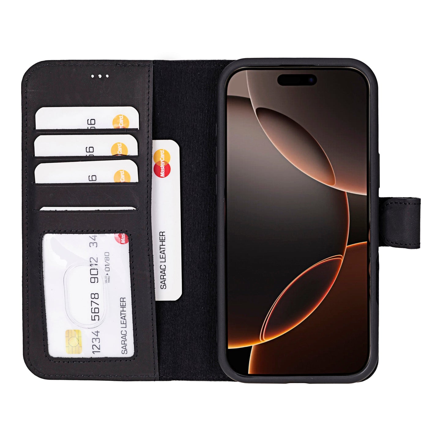 Liluri iPhone 16 Pro Detachable Leather Wallet Case