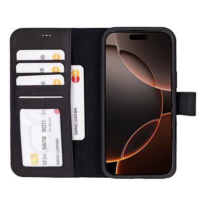 Liluri iPhone 16 Pro Detachable Leather Wallet Case