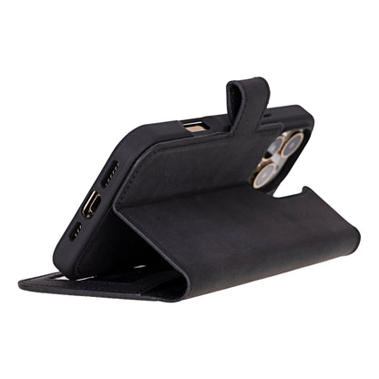 Liluri iPhone 16 Pro Detachable Leather Wallet Case