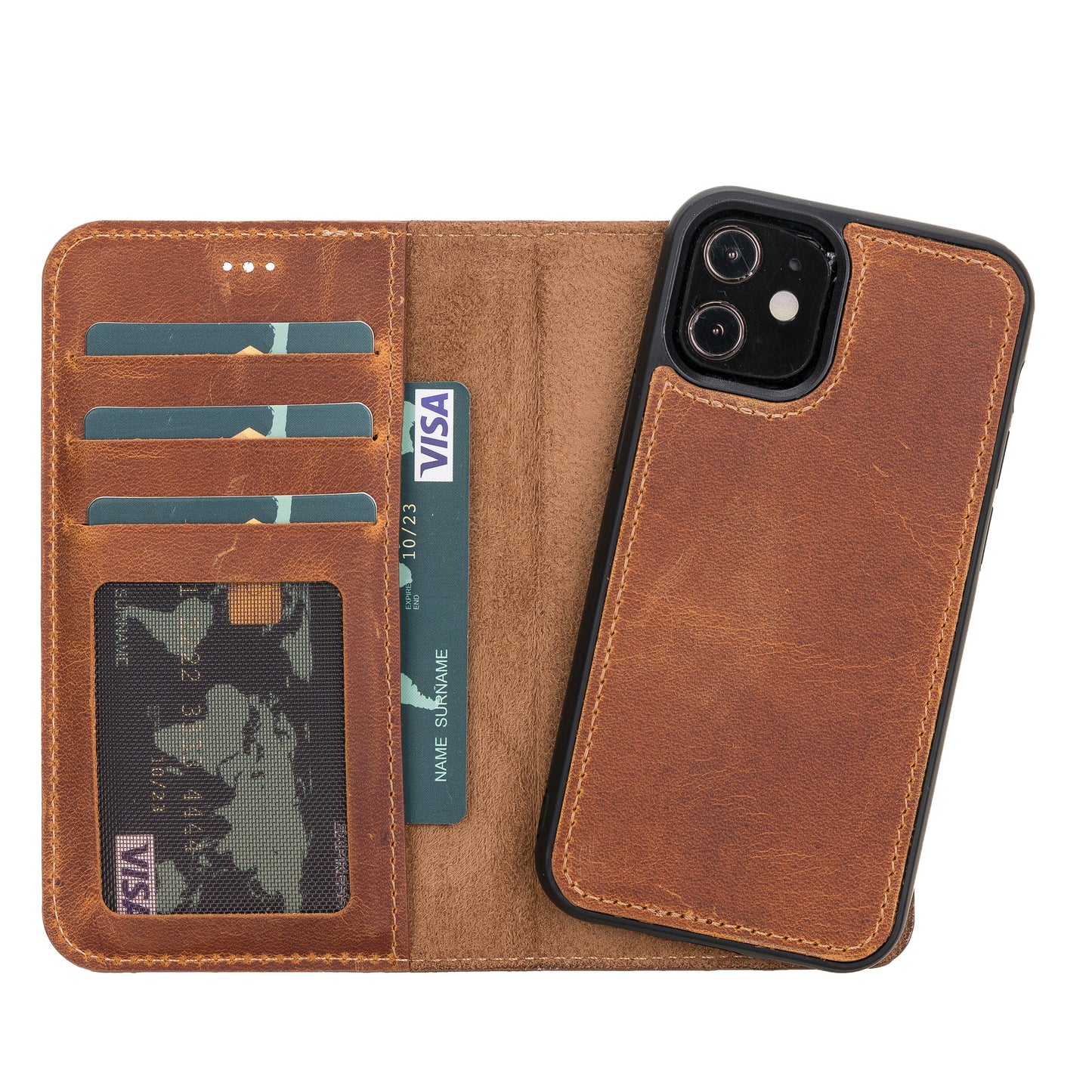 Liluri iPhone 12 Mini Detachable Leather Wallet Case