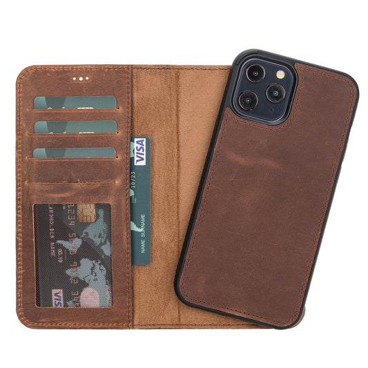Liluri iPhone 15 Pro Detachable Leather Wallet Case