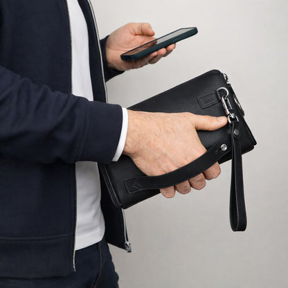 Lupus Leather Clutch Bag