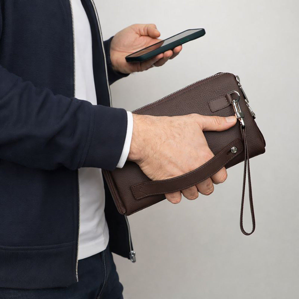 Lupus Leather Clutch Bag