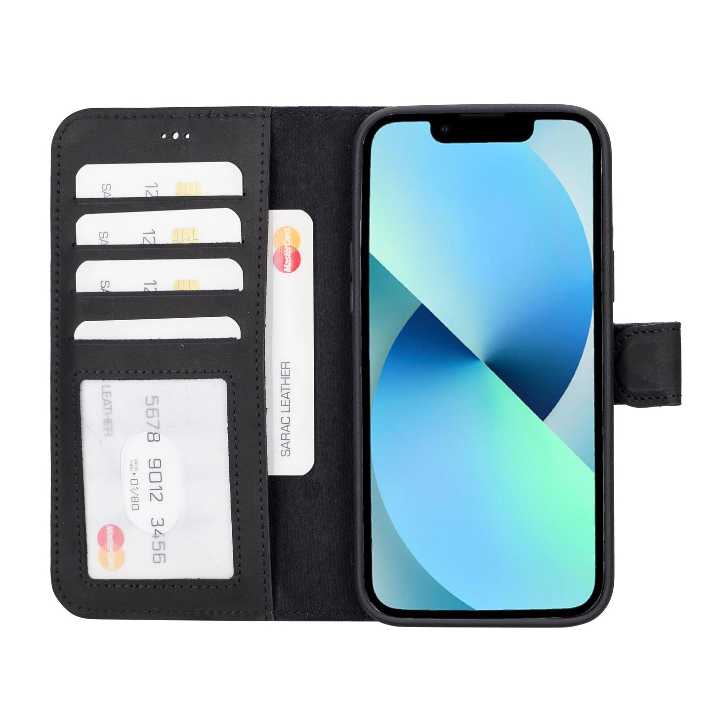 Liluri iPhone 14 Plus Detachable Leather Wallet Case