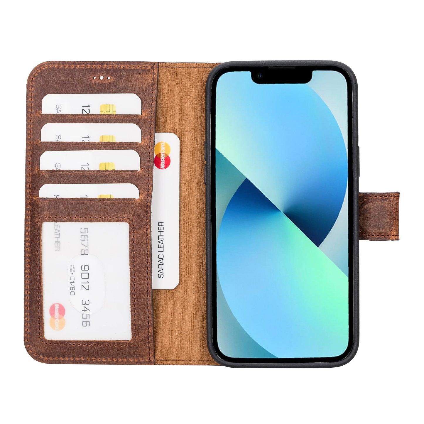 Liluri iPhone 14 Plus Detachable Leather Wallet Case