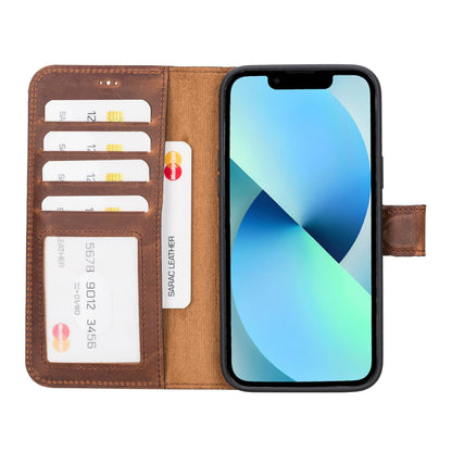 Liluri iPhone 14 Plus Detachable Leather Wallet Case