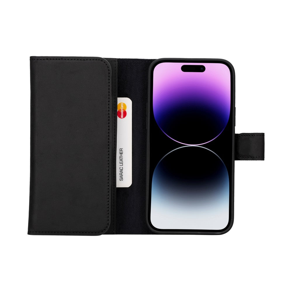 Santa iPhone 15 Leather Detachable Wallet Case