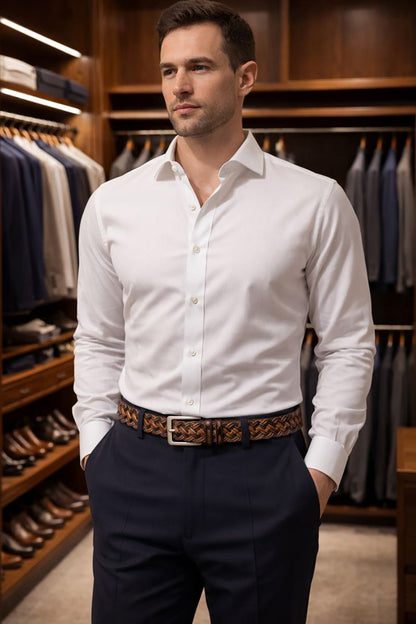 Braid Leather Men's Belt