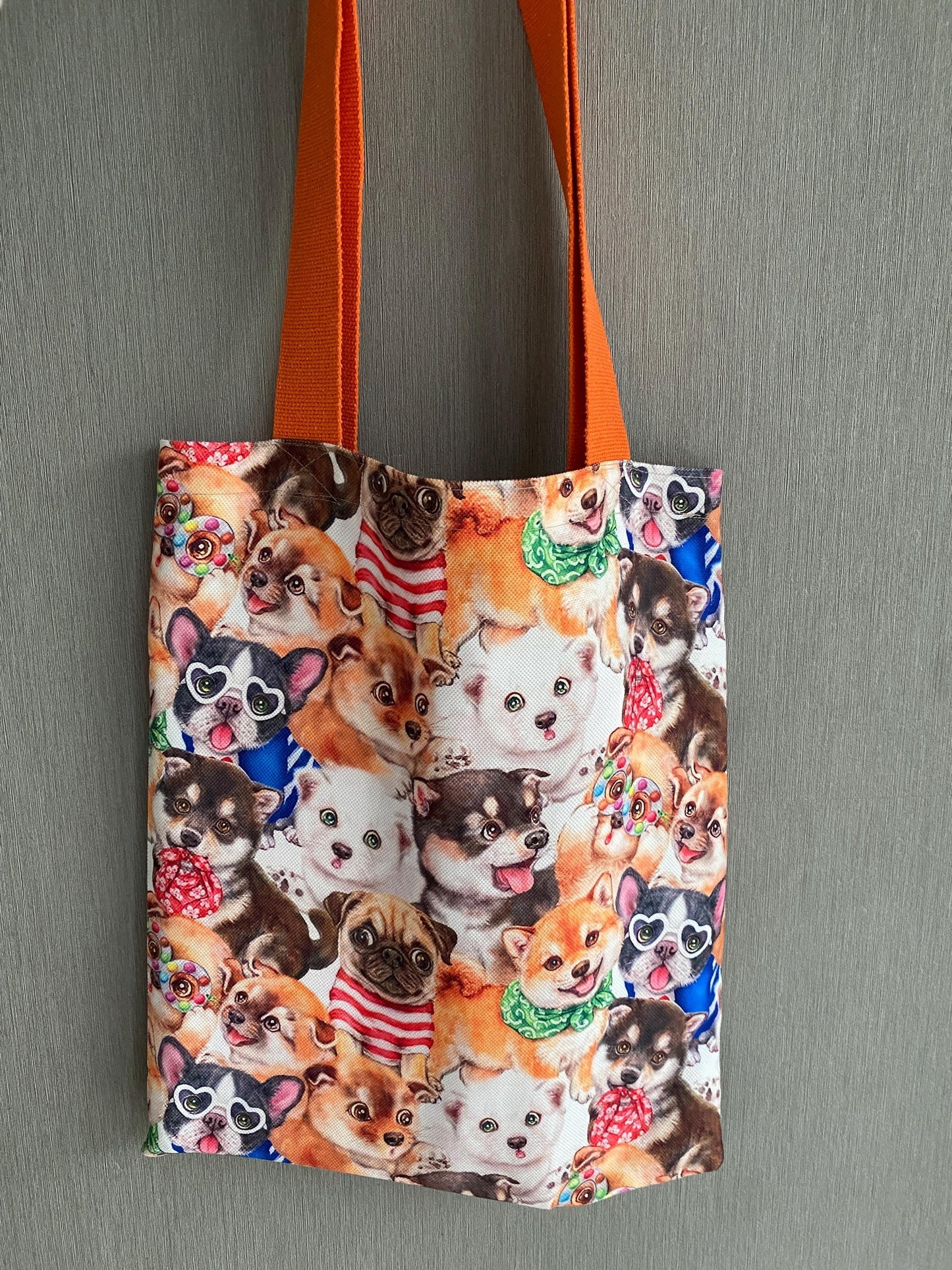 Handmade Dog Print Tote Bag: Organic Cotton Animal Lover Gift