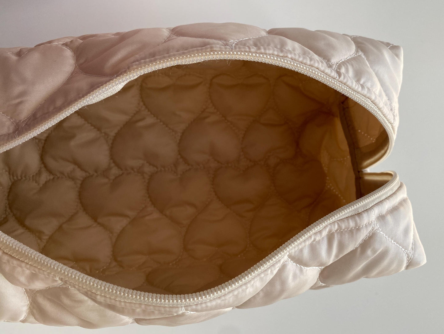 Handmade Oversized Quilted Heart Makeup Bag: Travel Cosmetic Pouch