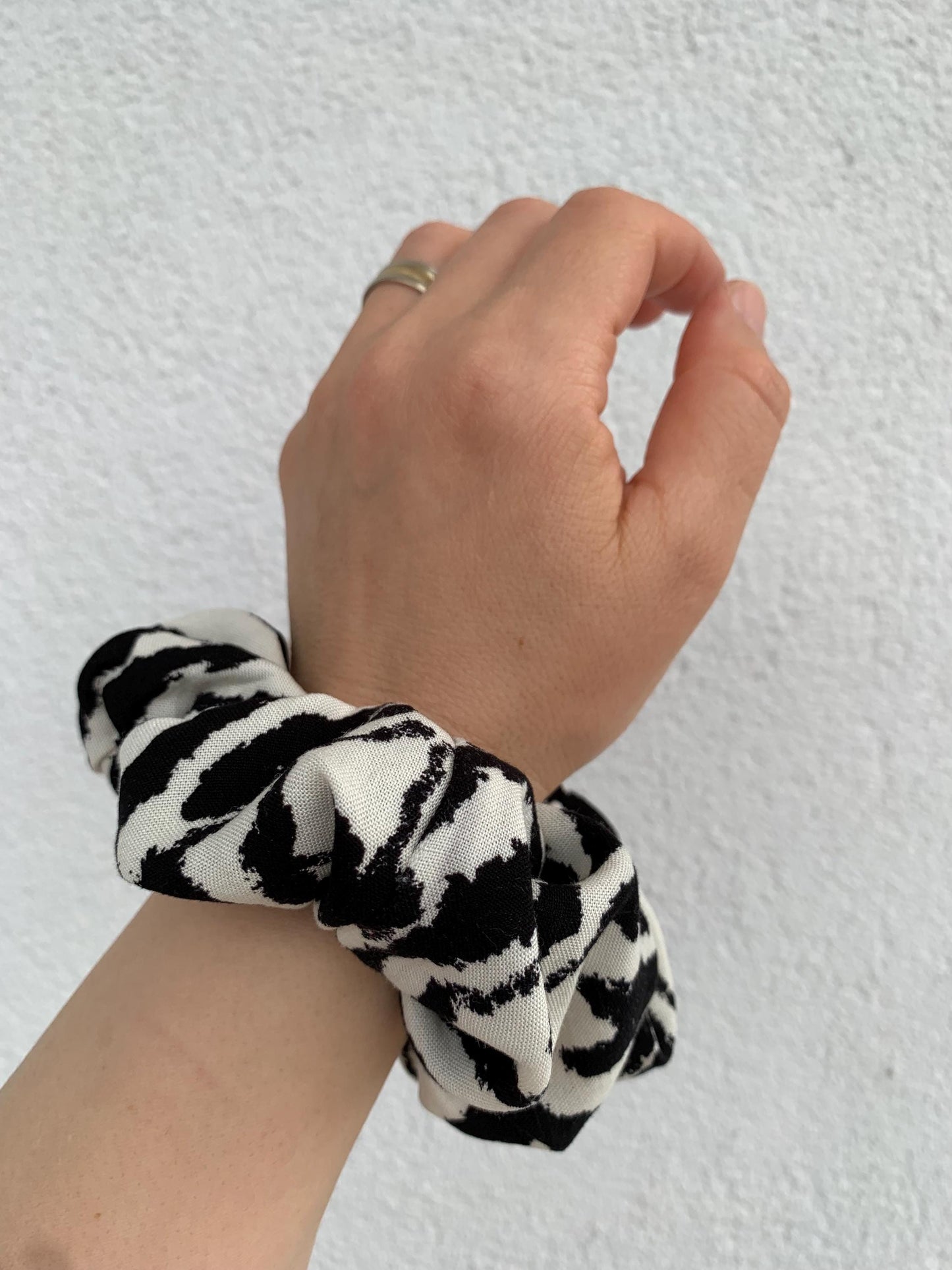 Handmade Zebra Print Zipper Pouch, Gingham Lined Mini Pouch