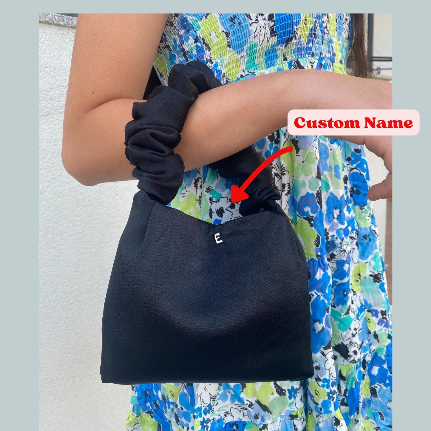 Personalized Satin Evening Bag: Handmade Monogram Clutch, Dinner Bag