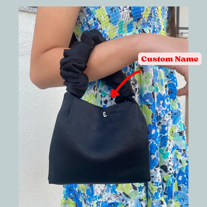 Personalized Satin Evening Bag: Handmade Monogram Clutch, Dinner Bag