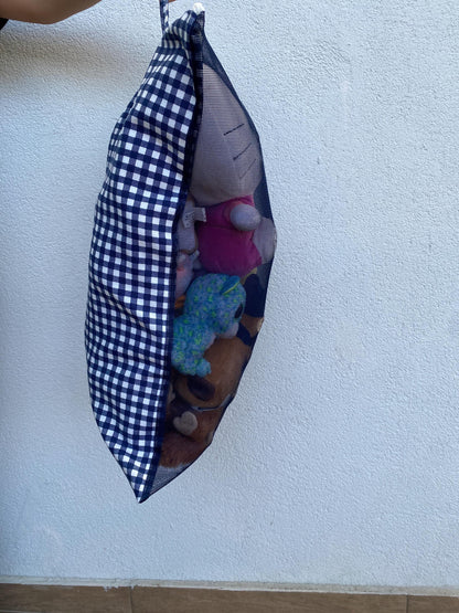 Handmade Linen Toy Storage Bag: Cat & Dog Toy Organizer