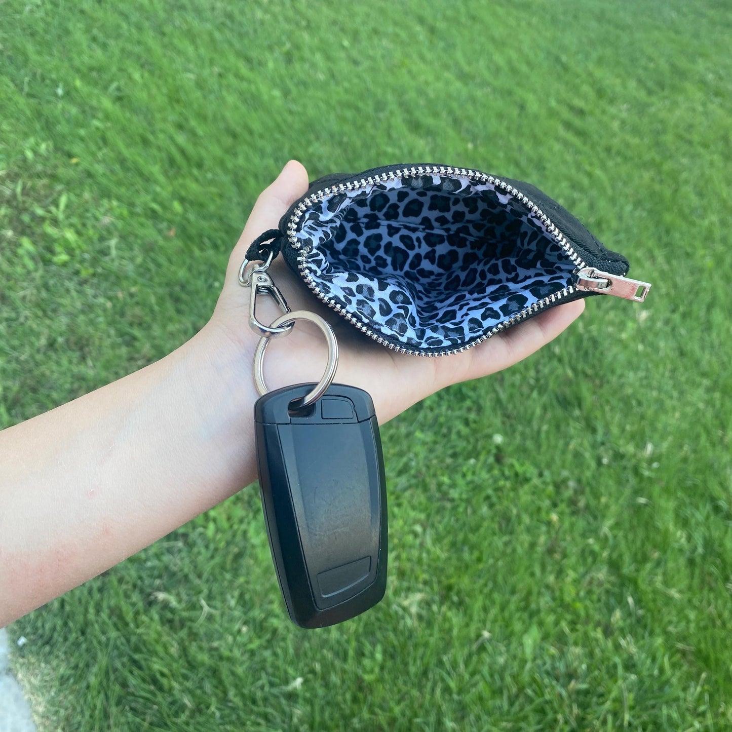 Handmade Quilted Mini Clutch: Keychain Wallet, Zipper Pouch
