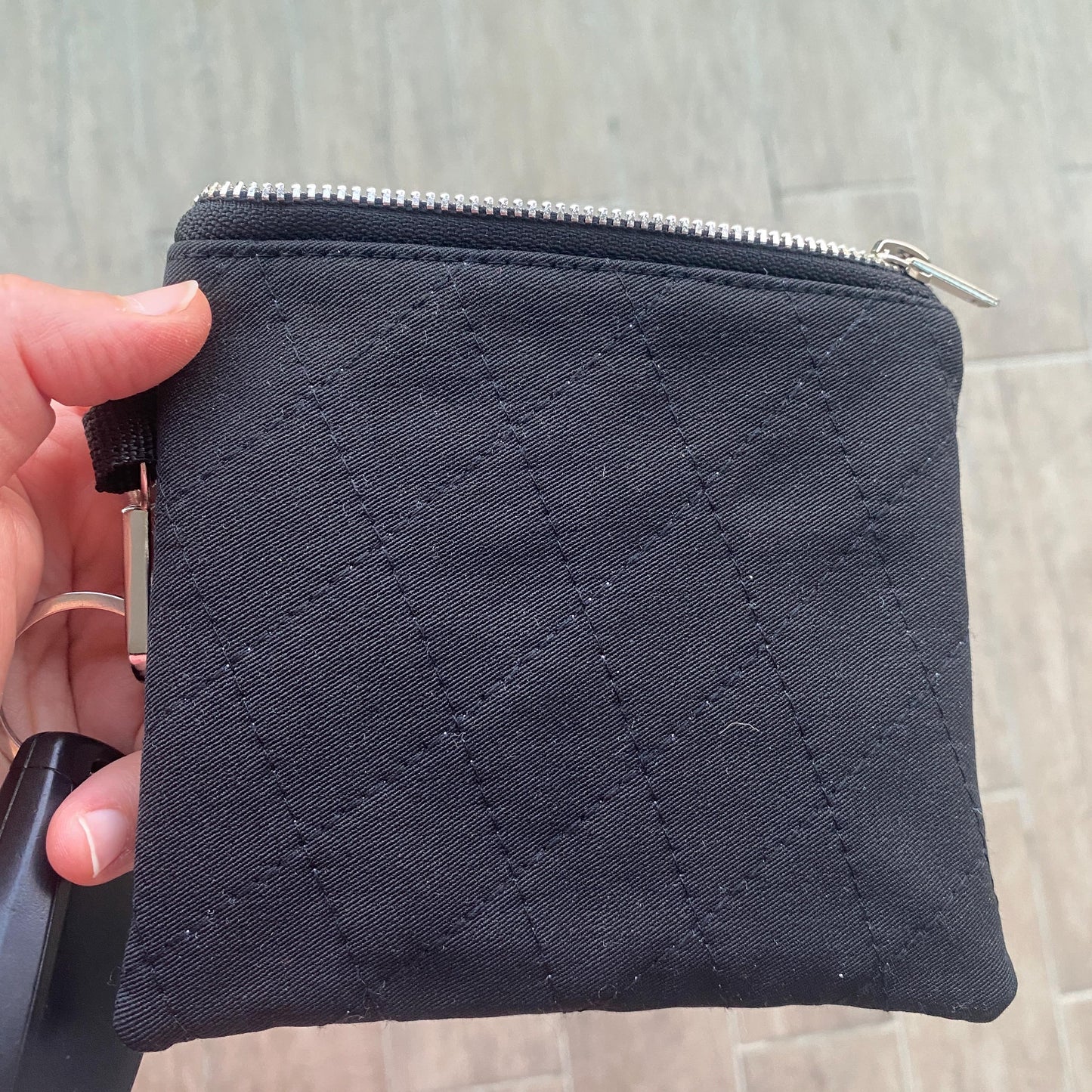 Handmade Quilted Mini Clutch: Keychain Wallet, Zipper Pouch