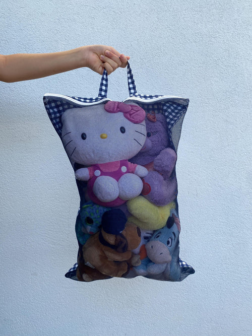 Handmade Linen Toy Storage Bag: Cat & Dog Toy Organizer