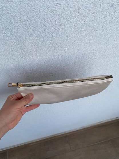 Handmade Ecru Satin Evening Clutch| Wedding Purse Bag| Bridesmaid Bag | Handmade Bag for Event| Party Bag