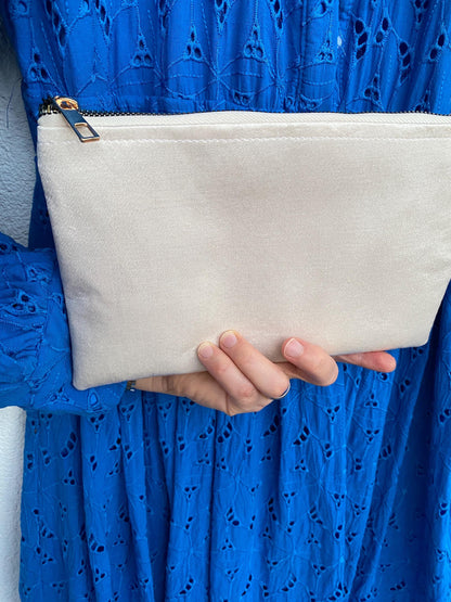 Handmade Ecru Satin Evening Clutch| Wedding Purse Bag| Bridesmaid Bag | Handmade Bag for Event| Party Bag